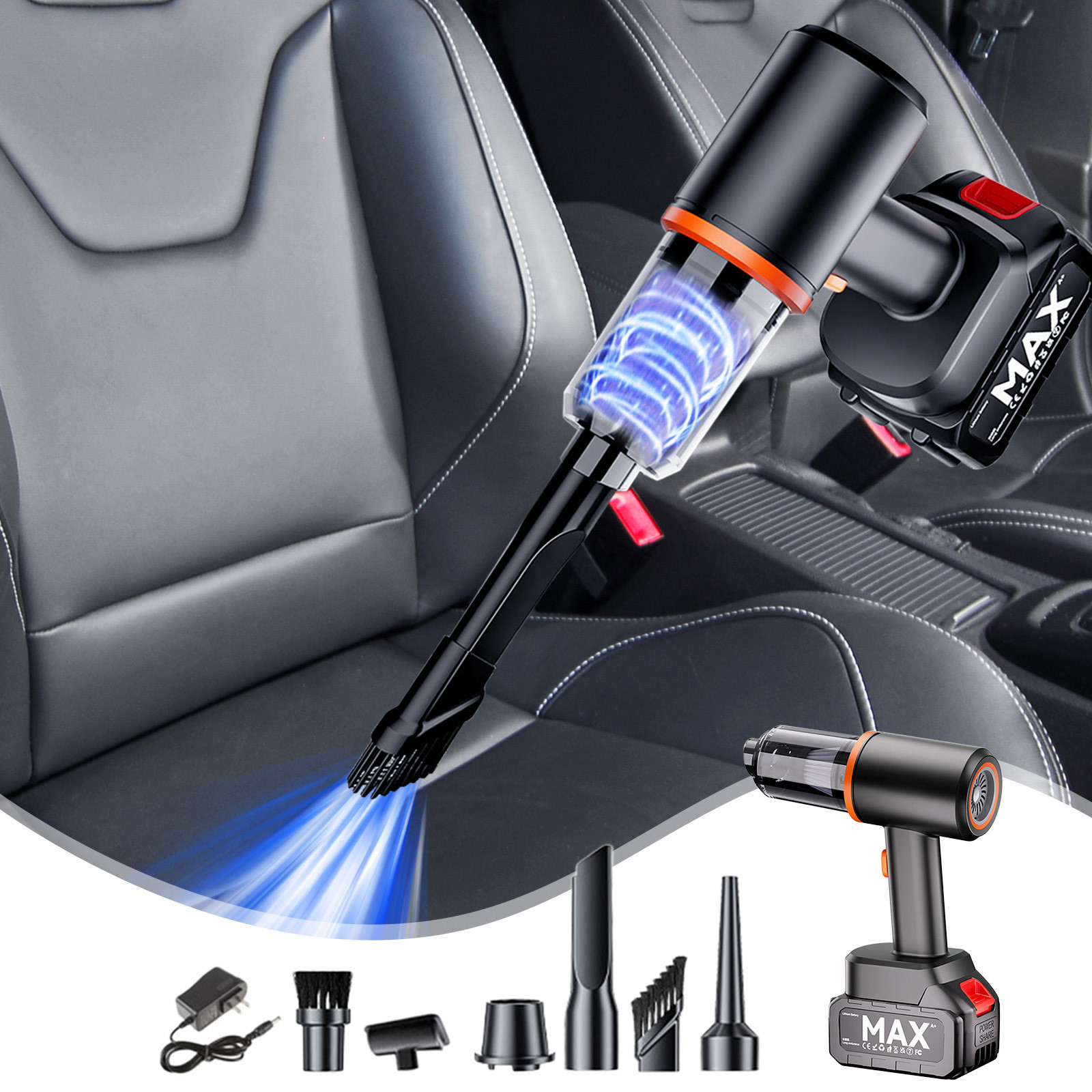 Uiz Merueh Car Vacuum Wet and Dry High Power Hand Held Vacuum Powerful Suction Hand Vac Hand Vacuum Cordless, Hand Vacuums for Car/Home/Pet